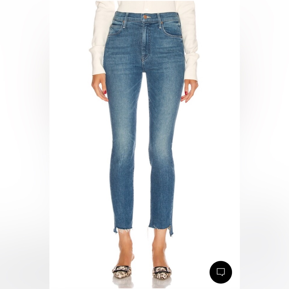 MOTHER DENIM the stunner two step fray in run away train